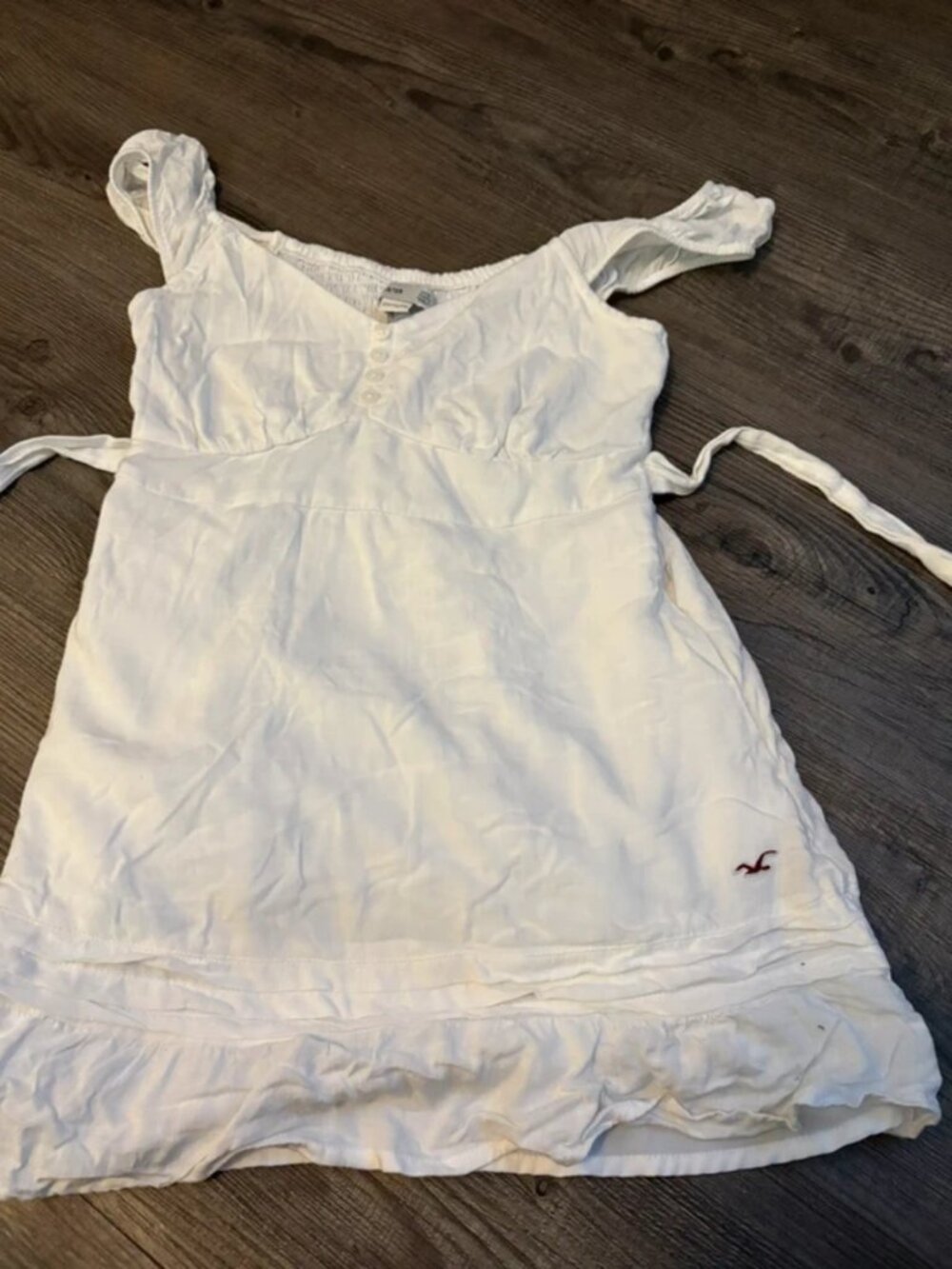 Hollister white petite xxs dress with strings
